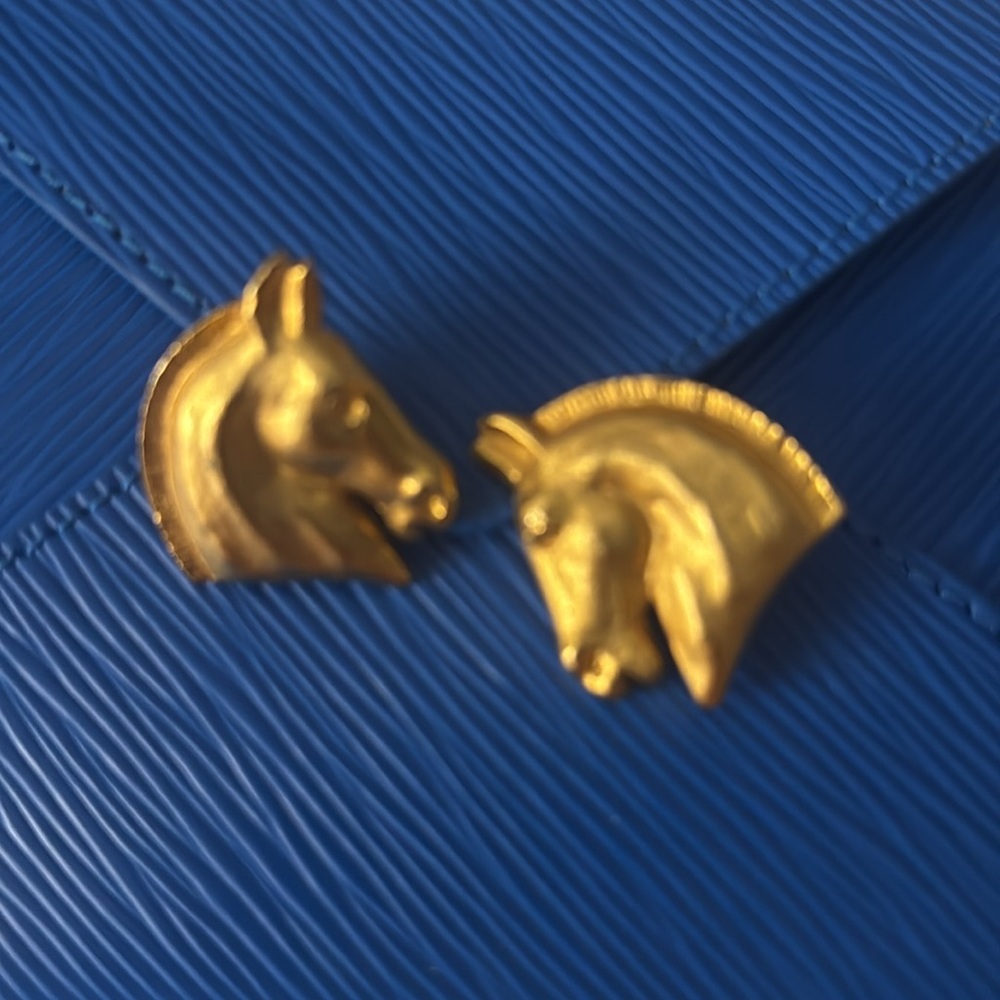 Hermes Gold Horse Head earrings